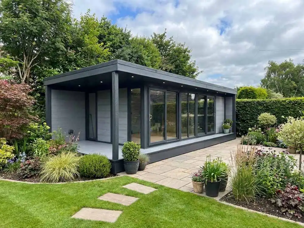 Composite garden room used as a stylish garden retreat