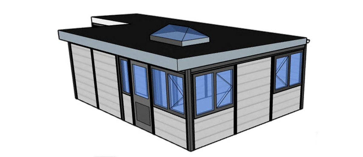 3D render of the Holiday Retreat for Mum annexe from the side
