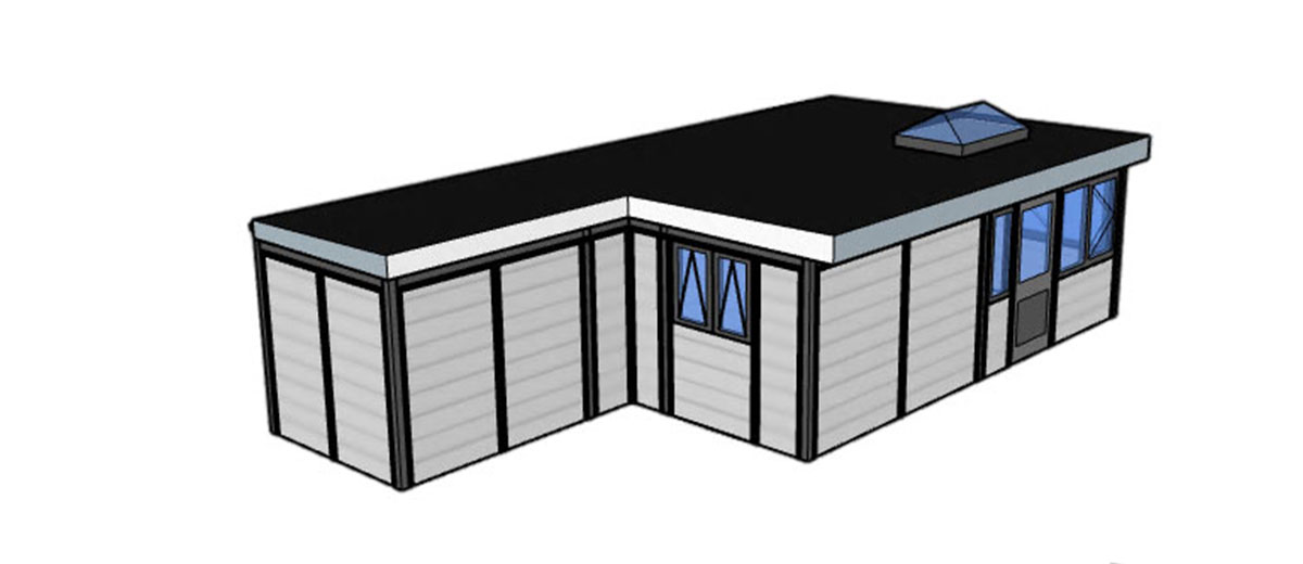 3D render of the Holiday Retreat for Mum annexe from the front