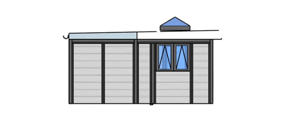 Side elevation render of the Holiday Retreat for Mum annexe