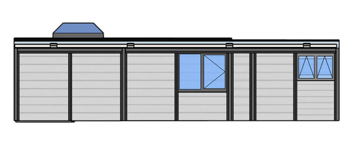 Front elevation render of the Holiday Retreat for Mum annexe