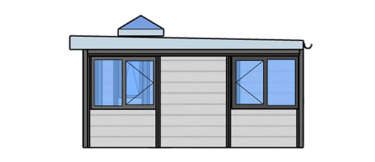 End elevation render of the Holiday Retreat for Mum annexe