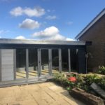 Composite Garden Building Ashmere Style With Four Glass Panes And French Style Doors
