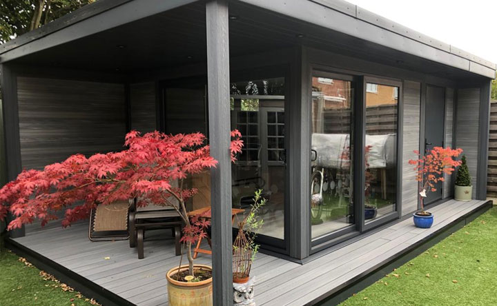 Garden Retreat With Side Canopy And Decking