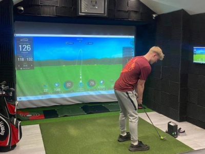 Golf Simulator Run From Garden Office in Southampton from Composite Garden Buildings